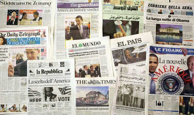 オバマ氏の勝利を伝える世界各紙