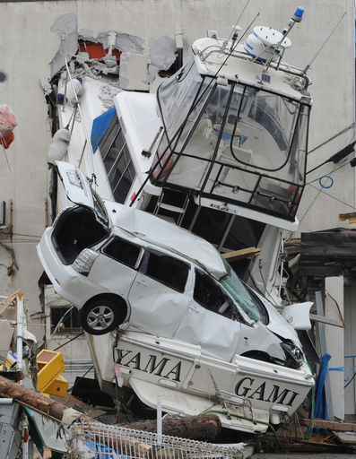 【写真特集】津波の壮絶さを物語る船の残がい、東北地方太平洋沖地震