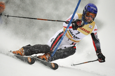 男子回転・第5戦・1本目でジャン・バティスト・グランジェがトップにつける