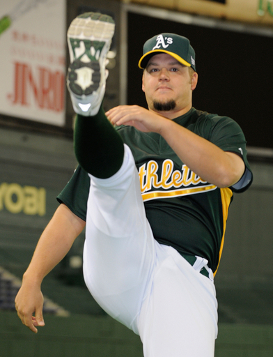 アスレチックス 東京ドームで公式練習