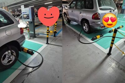 「充電中のふり」に仰天！EV専用スペースに停められた「実は」ガソリン車…韓国で話題に