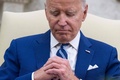 米ホワイトハウスでインドネシアのジョコ・ウィドド大統領（写真外）と会談するジョー・バイデン大統領（2023年11月13日撮影）。(c)SAUL LOEB / AFP