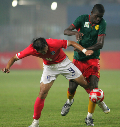 韓国対カメルーンは引き分けに終わる