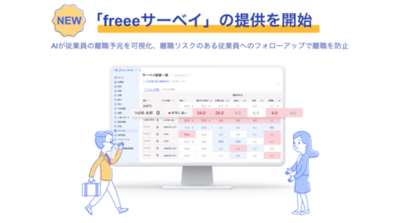 AIが従業員の離職予兆を可視化する「freeeサーベイ」の提供を開始　離職リスクのある従業員へのフォローアップで離職を防止