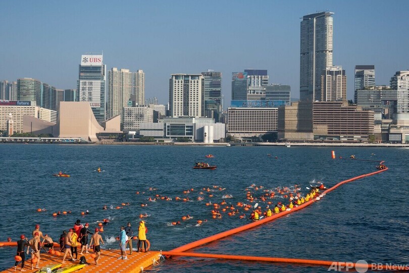 香港のビクトリアハーバー水泳大会 3年ぶりに開催 写真9枚 国際ニュース Afpbb News