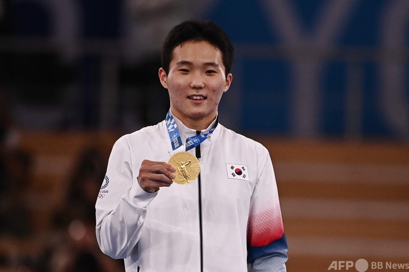 韓国の申、体操男子跳馬で金メダル 東京五輪