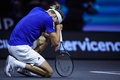 男子テニスの欧州選抜と世界選抜の対抗戦、レーバー・カップ2日目。試合に臨む欧州選抜のアレクサンダー・ズベレフ（2024年9月21日撮影）。(c)Ronny Hartmann / AFP