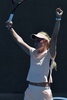 全豪オープンテニス、女子シングルス1回戦。勝利を喜ぶドナ・ヴェキッチ（2018年1月16日撮影）。(c)AFP/Paul Crock