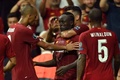 UEFAスーパーカップ、リバプール対チェルシー。ゴールを喜ぶリバプールの選手（2019年8月14日撮影）。(c)OZAN KOSE / AFP