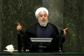 イラン国会で演説するハッサン・ロウハニ大統領（2019年9月3日撮影）。(c)ATTA KENARE / AFP