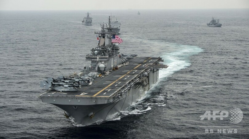 米艦がホルムズ海峡でイラン無人機撃墜 「自衛措置」とトランプ氏