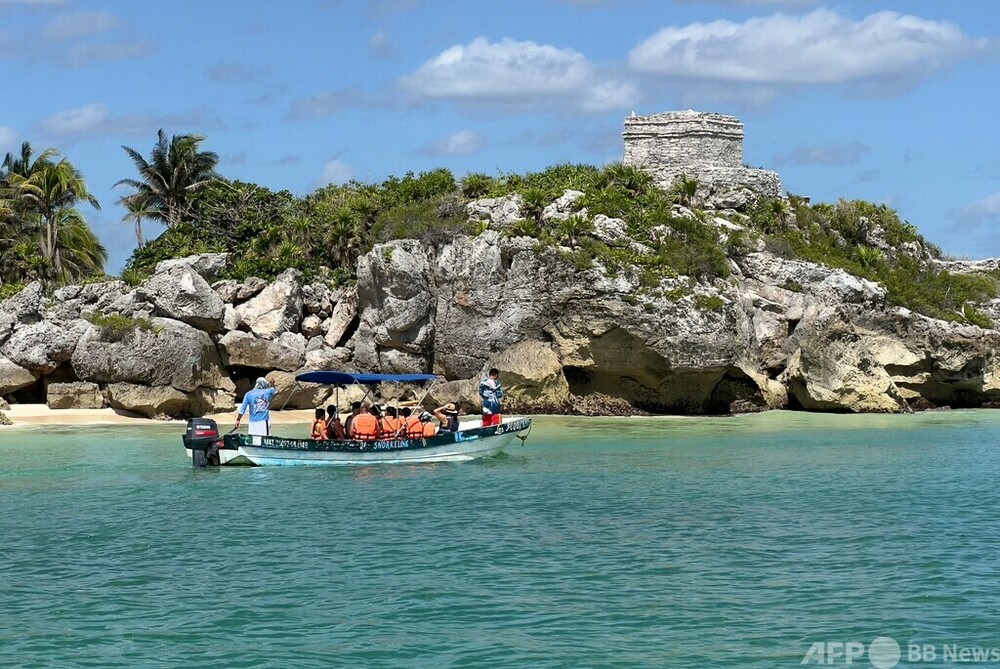 青緑色の海に古代マヤ文明遺跡、人気のビーチリゾート メキシコ 写真17枚 国際ニュース：AFPBB News