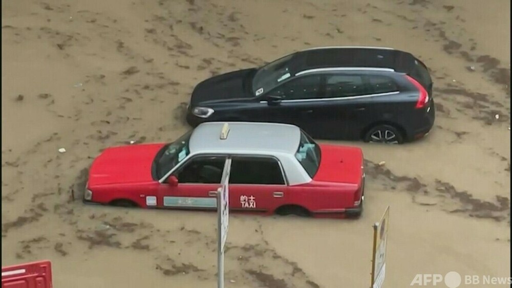 動画:香港で1884年以来の豪雨 1時間に158ミリ超 写真1枚 国際ニュース:AFPBB News