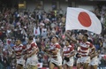 ラグビーW杯イングランド大会・プールB、南アフリカ対日本。勝利を喜ぶ日本の選手（2015年9月19日撮影）。(c)AFP/LIONEL BONAVENTURE