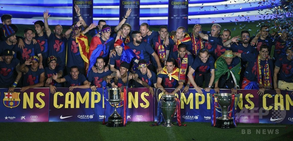 3冠達成のFCバルセロナが凱旋 写真20枚 国際ニュース：AFPBB News