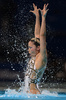 第15回世界水泳選手権（15th FINA World Championships）は24日、スペイン・バルセロナ（Barcelona）でシンクロナイズドスイミングのソロフリールーティン（FR）決勝が行われ、ロシアのスベトラナ・ロマシナ（Svetlana Romashina）が優勝した。

2位には中国の黄雪辰（Huang Xuechen）、3位にはスペインのオナ・カルボネール・バレステロ（Ona Carbonell Ballestero）が入った。

ソロFR決勝の演技に臨む乾友紀子（Yukiko Inui、2013年7月24日撮影）。(c)AFP/JAVIER SORIANO
