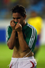 後半35分にチーム2点目を挙げ歓喜するメキシコのオマール・ブラボ（%%Omar Bravo%%）。(c)AFP/MARTIN BERNETTI