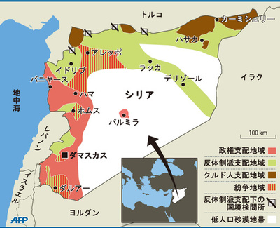 【図解】シリア内戦：各勢力の支配地域