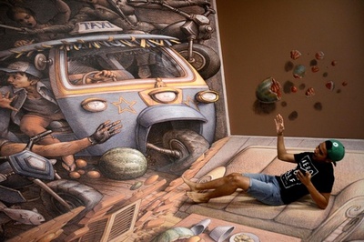 本物にしか見えない3Dトリックアート、メキシコ