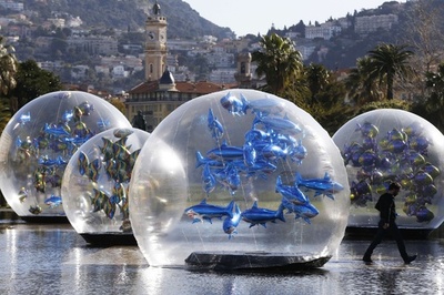 宙を泳ぐ魚たち？仏ニース