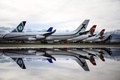 航空機保管会社ターマック・アエロセーブが保管する航空機。フランス南西部アズレの駐機場で（2021年2月4日撮影）。(c)Lionel BONAVENTURE / AFP