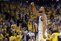 17-18NBA、プレーオフ・ウエスタンカンファレンス決勝（7回戦制）、ゴールデンステイト・ウォリアーズ対ヒューストン・ロケッツ。35得点を記録したゴールデンステイト・ウォリアーズのステフェン・カリー（2018年5月20日撮影）。(c)Ezra Shaw/Getty Images/AFP