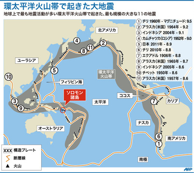 【図解】環太平洋火山帯で起きた大地震