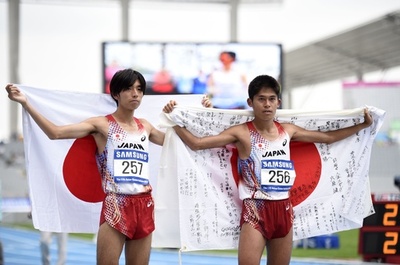 男子マラソンで松村が銀、川内が銅 アジア大会