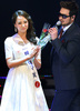 韓国・ソウル（Seoul）市内で4日、「2013ミス・コリア（Miss Korea）」の最終選考会が開かれ、大邱（Daegu）市のユ・イェビン（Yoo Ye-Pin）さん（22）が今年の韓国代表に選ばれた。写真は、今年の韓国代表に選ばれたユ・イェビンさん（2013年6月4日撮影）。(c)STARNEWS