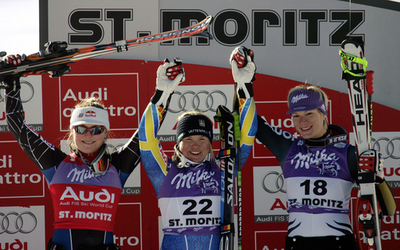 女子滑降・第3戦 パーションがシーズン初優勝を飾る