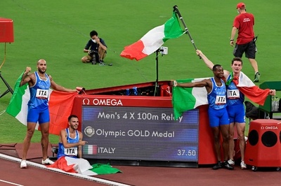 イタリアが400mリレーで初タイトル、日本は痛恨のバトンミス