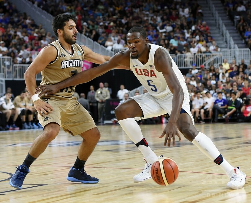 男子バスケで五輪3連覇目指す米国、練習試合でアルゼンチンに快勝