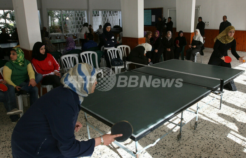 初の女子卓球大会、パレスチナ自治区