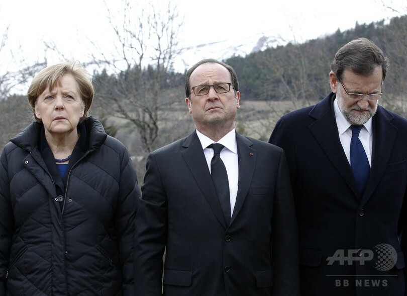 仏独西の3首脳、独機墜落の現場を視察