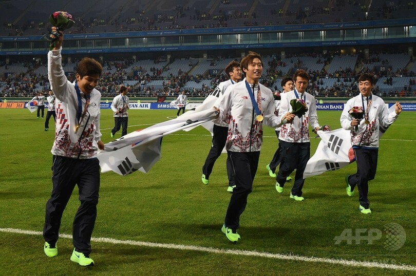 サッカー男子韓国、劇的弾で北朝鮮下し金メダル アジア大会