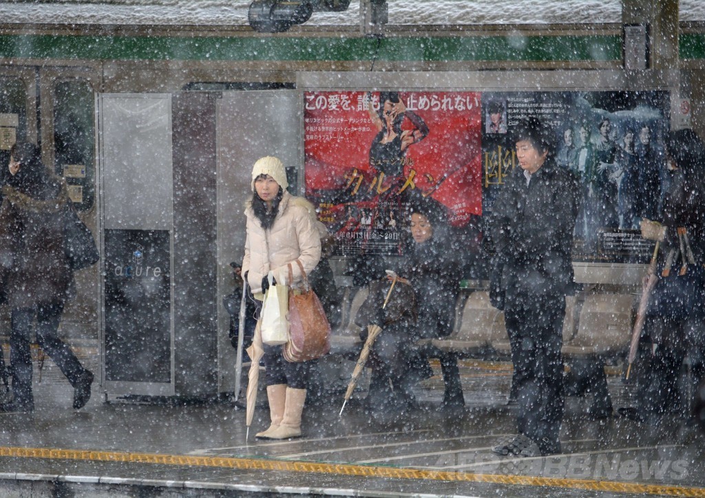 東京などに大雪警報、23区では13年ぶり 各地で交通の乱れ