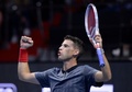 男子テニス、サンクトペテルブルク・オープン、シングルス決勝。勝利を喜ぶドミニク・ティエム（2018年9月23日撮影）。(c)OLGA MALTSEVA / AFP