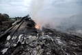 ウクライナ東部のシャフチョルスク（Shaktarsk）近くに墜落したマレーシア航空（Malaysia Airlines）機の残骸（2014年7月17日撮影）。(c)AFP/DOMINIQUE FAGET
