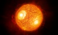欧州南天天文台（ESO）が公開した、赤色超巨星「アンタレス」の想像図（2017年8月22日公開）。(c)AFP/M. Kornmesser/EUROPEAN SOUTHERN OBSERVATORY