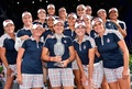 米国選抜と欧州選抜による女子ゴルフの対抗戦、第15回ソルハイムカップ最終日。優勝を喜ぶ米国選抜の選手ら（2017年8月20日撮影）。(c)AFP/Getty Images/Stuart Franklin