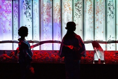 金魚がつくる幻想的な「涼」、日本橋「アートアクアリウム」