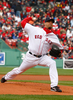 09MLB、ボストン・レッドソックス（%%Boston Red Sox%%）対タンパベイ・レイズ（%%Tampa Bay Rays%%）。試合はレッドソックスが5-3で勝利し、開幕戦を白星で飾った。写真はタンパベイ・レイズ戦に先発し、7回を2安打1失点10
奪三振に抑えて勝利投手となったボストン・レッドソックスのジョシュ・ベケット（%%Josh Beckett%%）。（2009年4月7日撮影）(c)AFP/Getty Images/Jim Rogash