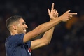 24-25フランス・リーグ1第2節、パリ・サンジェルマン対モンペリエ。得点を喜ぶパリ・サンジェルマンのアクラフ・ハキミ（2024年8月23日撮影）。(c)Bertrand GUAY / AFP