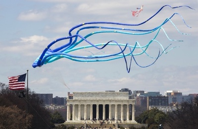 恒例のたこ揚げ大会、桜の開花祝う 米首都