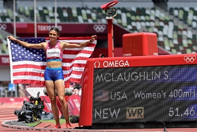 米マクラフリンが女子400mハードルで金、男子に続き世界新