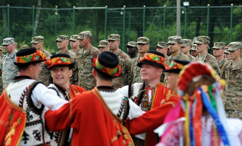 米など18か国、ウクライナで合同軍事演習 ロシアをけん制