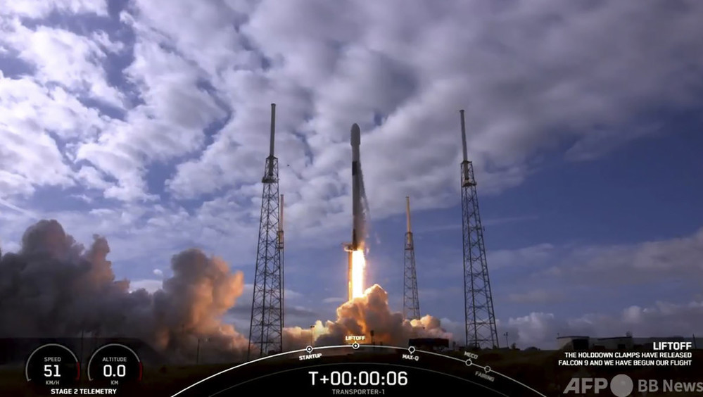 スペースX、衛星143機の同時打ち上げに成功 「史上最多」