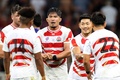 ラグビーW杯フランス大会、プールD、日本対サモア。勝利を喜ぶ日本の選手（2023年9月28日撮影）。(c)CHARLY TRIBALLEAU / AFP