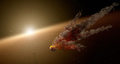 粉々になった系外彗星と太陽よりも大きな恒星「KIC8462852」の想像図（2018年1月3日提供）。(c)AFP PHOTO / NASA/JPL-CALTECH/HANDOUT