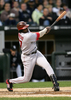 3回表に先制の適時打を放つエンゼルスのブラディミール・ゲレーロ（%%Vladimir Guerrero%%）。(c)AFP/Getty Images Jonathan Daniel